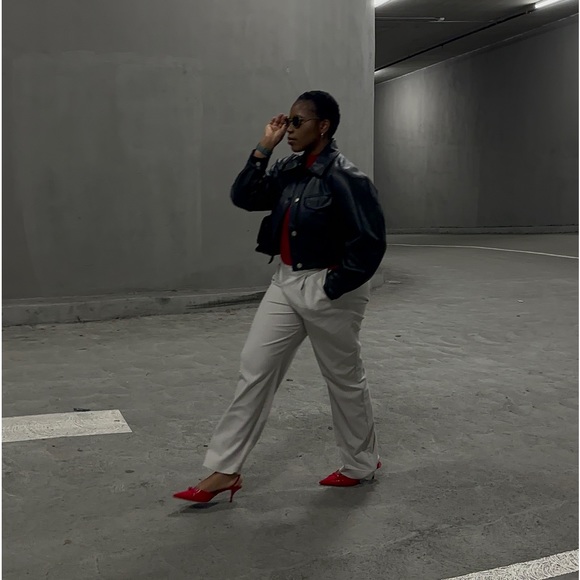 Short leather-effect jacket - Picture 7 of 13